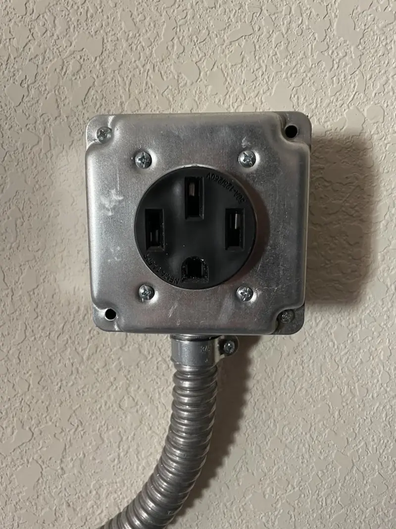 NEMA 14-50 outlet installed for Smart Home Electrical in Finley